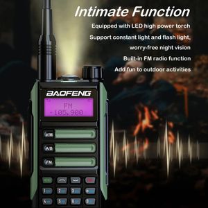 Baofeng UV16 Max V2 Tri Band Walkie Talkie 10W 50km Profissional Ham Ham Ham Longo Raio USB Tipo C VHF UHF Radio de duas vias