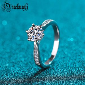 Onelaugh 053 Wedding Rings for Women S925 Sterling Silver Round Brilliant Diamond Solitaire Engagement Ring 240402