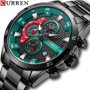 Zegarek na rękę Curren Fashion Es for Man Casual Stali Stal Stael Chonogrh nadgarstki Luminous Male Clock L240402