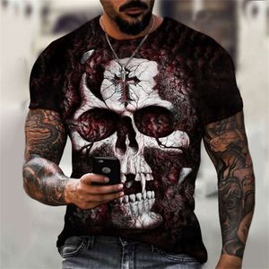 Erkekler Tişört Kafatası T Shirt Top Philips Yaz İnce Anime Avrupa ve Amerikan Yaratıcı Moda 3D Dijital Baskı Kısa Kollu Tee Toptan Plus 1197