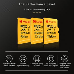 Kodak Micro SD 128GB 256GB MicroSD 512 ГБ карты памяти флэш-памяти 32 ГБ 64 ГБ U1 TF 4K класс 10 Tarjeta Micro SD Card U3 UHS-I 16 ГБ