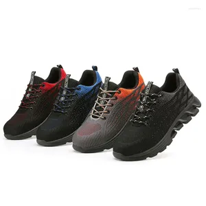 Boots Work Safety Shoes Summer Breathable Men Air Cushion Protective Sneakers Anti-Puncture Male Steel Toe