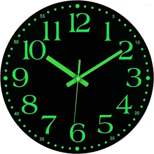 Wanduhren, leuchtende Uhr, 30,5 cm, geräuschlos, nicht tickend, batteriebetriebene Uhr, beleuchtete Dekoration für Schlafzimmer