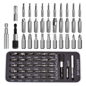 Brush Damaged Stripped Screw Extractor Remover Kit Disassemble Broken Bolt with Magnetic Extension Bit Holder and Socket Adapter