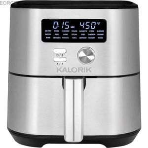 Air Fryers Carlo Max Digital Air Fryer FT 47823 BKSS 124 metros de fritadeira sem óleo com 7 funções de cozinha Y240402