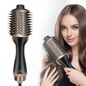 3 i 1 Justerbar varmluftskam Profissional Våt och torr hårtork Elektrisk rak Curly Hair Styling Tool Sloothing Brush