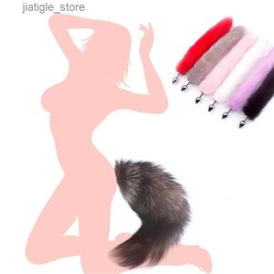 Other Health Beauty Items Female role-playing fox mask tail anal plug metal anal plug half cat mask party sexy adult mask Y240402
