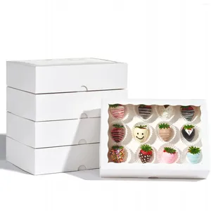 Gift Wrap Chocolate Covered Strawberries Boxes Treat Bakery Packaging For Breakable Hearts And Cookies Cakesicle Pastry Baked Goods