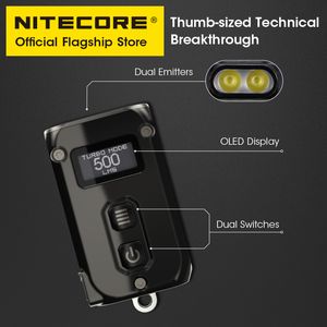 nitecore tini2 ss miniキーチェーンライトEDCスマート懐中電灯USBタイプ-C充電式500ルーメン、LEDキーライト、280mAhバッテリー付きのLEDキーライト