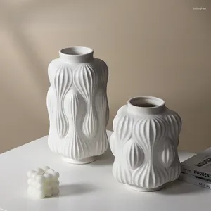 vase vase中国スタイルの白いマットセラミック花瓶ボシホーム家具ハイエンドポーチリビングルームテーブルトップ
