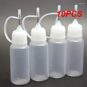 Lagringsflaskor 10 st utflaskta behållare Bekväm scrapbooking Lätt att använda Handy Squeeze -flaskan med nålapplikatorverktyg