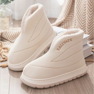 Botas de inverno as botas de inverno mantêm quentes quentes de pelúcia fora de algodão adulto simples sapatos de algodão adulto de salto de salto grosso de tornozelo de tornozelo para casal