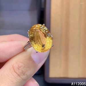 Cluster Rings KJJEAXCMY Fine Jewelry 925 Sterling Silver Gem Citrine Gemstone Female Lady Girl Woman Crystal Ring Beautiful Selling