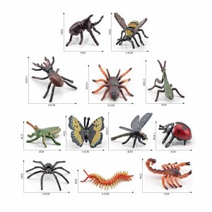 12pcs insetos realistas figuras animais selvagens animais falsos brinquedos de inseto festas de halloween favor o projeto de projeto escolar conjunto para crianças crianças pequenas