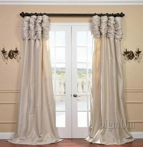 Whole Luxury Valance and Curtain Panel Solid BeigeCoffeeGreenBurgundySilvery Window Treatment Ready Made Custommade Cur4150799