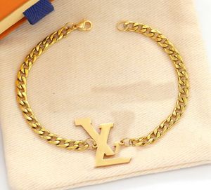 Nie verblassende Goldkettenarmbänder, 18 Karat vergoldet, Luxus-Designer-Armbänder aus Edelstahl für Männer und Frauen, Schmuck, Party, Schmuckoberteil