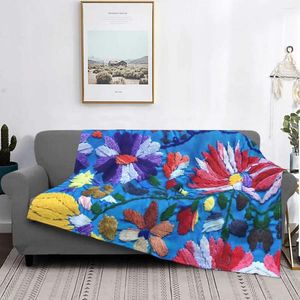 Blankets 3D Printed Red White Mexican Flowers Blanket Warm Fleece Soft Flannel Textile Floral Art Throw For Sofa Travel Autumn