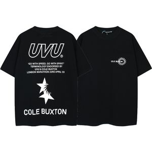 Cole Buxton X Uvu Street Moda Mektup Baskı Tee Erkek Kadınlar 1: 1 Yüksek CB Dövüş Kampı Erkekler Tişörtler Sokak Giyim Mektubu Basılı Baskısı Sıradan T Shirt Avrupa Boyutu S-2XL