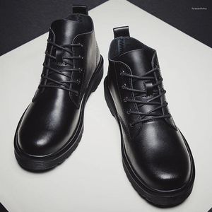 Casual Shoes High Quality Leather Business Short Boots 2024 Autumn and Winter Mens Fashion Warm Non-Slip Large Size 48