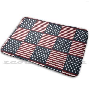 Carpets America Flags Pattern-Blue Red And White Usa Color Pattern Soft Non-Slip Mat Rug Carpet Cushion American Us Blue