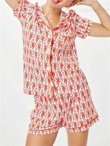 Дизайнерские женские милые брюки-кролики из двух частей Пижамы Y2k Обезьяна Сборные принты Пижамный комплект из 2 частей Рубашка с коротким рукавом Пижамы Шорты Повседневная одежда