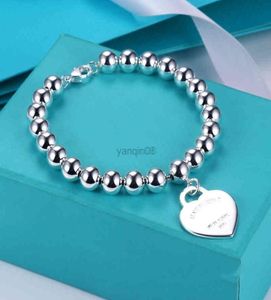 Original modedesigner Pendant Armband 925 Women's English Heart Pärledarmband med Box G2208026229976