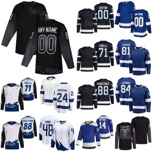 2024-25ホッケー代替88 Andrei Vasilevskiy Jerseys Women Kids Man 48 Nick Perbix 81 Erik Cernak 14 Pat Maroon 24 Zach Bogosian 84 Tanner Jeannot Anthony Cirelli