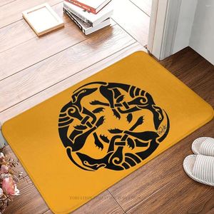 Carpets Greyhound Dog Animal Pets Kitchen Non-Slip Carpet Celtic Triple Irish Racing Flannel Mat Entrance Door Doormat Floor Decoration