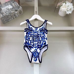 Kids girls Vintage Floral one peices swimsuits fashion designer baby girl beach bikini swimming classic letter bikinis childrens clothes