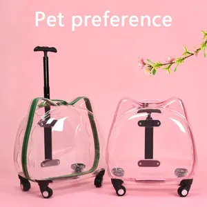 Trasportino per cani Girevole a 360 gradi Carrello per animali Traspirante Universale Cani Gatti Viaggio Muto Ruote Zaino trasparente Moda portatile