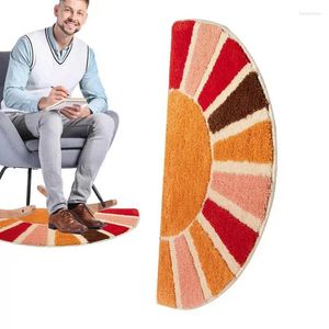 Bath Mats Sun Mat Half Round Shower Rug 16x30in Trendy Boho Bathroom Decor Indoor Floor Door