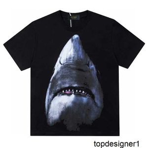 Designer 23 Summer New GVC Classic Shark Print T-shirt da uomo a maniche corte allentata Large Edition Abito da coppia HJI6