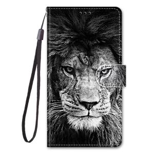 Lovely Cat Wolf Pattern Wallet Flip Cases For iPhone 13 12 Mini 11 14 Pro Max 10 X Xs XR 14 Plus Card Holder Stand Book Cover