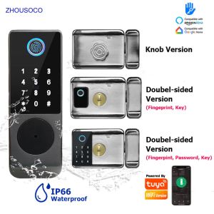 Controllo Ttlock impermeabile esterno o Tuya Wifi Smart Lock Blocco impronte digitali bifacciale Scheda Ic Tastiera digitale Serratura elettronica domestica