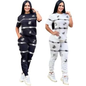 Tute da donna New White Black Jogger Pants Ladies Daily Casual Sports Jogging Suit Abbigliamento da donna