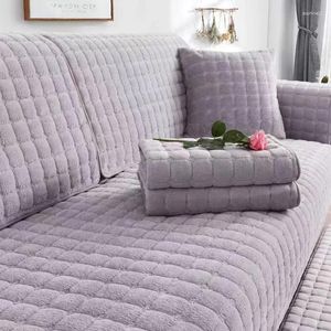 Pokrywa krzesełka Pluszowa sofa okładka moda zagęszcza kolorystyka siatka miękka aksamitna kanapa poduszki przeciw pośływaniu do salonu