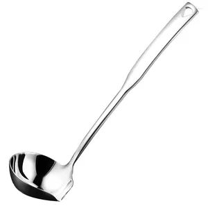 Spoons 304 Stainless Steel Soup Ladle With Pour Spout Gravy Ladles For Serving 11.8 Inch