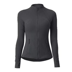 Yoga Wear Designer Stand-Up Collar Zipper Jacket Dubbel borstad kvinnors sport som kör hantloppstorlekar S till 3XL