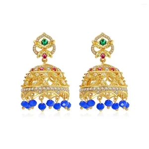 Dangle Earrings Retro Ethnic Jhumka Jhumki Rhinestone Beads Tassel Bell Drop Women Dubai Jewelry Statem