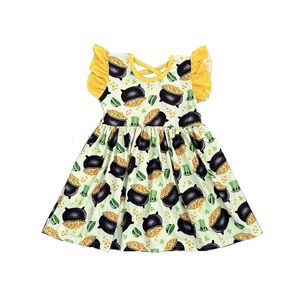 Toddler Girls Boutique St Patricks sukienki Pearl Rękawy Shamrocks Lucky Charm 240326