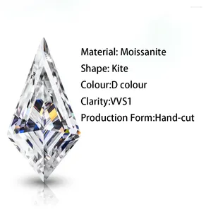 Luźne diamenty latawiec biały moissanite 5x8mm 1 karatowe wisiorki