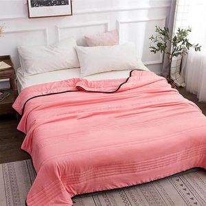 Filtar sommar cool andas quilt lättvikt fast färg maskin tvättbar hushållning present lufttillstånd filt