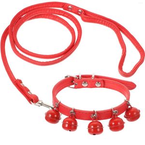 Collari per cani Collar per gatto per compagnia Cinta di guinzaglio con corda con campana per uso quotidiano (Red M) Cats