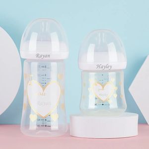 MIYOCAR personalized any name plastic feeding bottle milk bottle Natural Baby Bottle with Natural Response Nipple ideal gift 240326