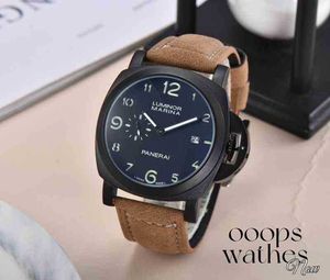 Topp lyx varumärke Panerai Men's Fashion Watch läderband Datum Multifunktion Casual Marina Waterproof Arvursur Rostfritt stål Automatisk högkvalitativ