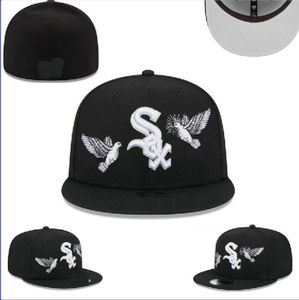 Baseball White Sox Fitted Hats Classic Champions World Series Hip Hop Sport SOX Full Closed LA NY Size Caps Chapeau 1995 Stitch Heart " Series" Love Hustle Flowers a20