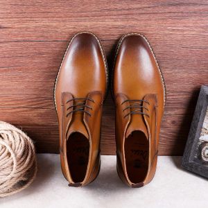 Boots Sapatos de vestido de negócios masculinos Sapatos casuais de couro genuínos homens coreanos hightop derby boots inglaterra bota elegante para cavalheiro 1936