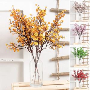 Decorative Flowers 6Pcs Artificial Babysbreath 5 Fork Non-withering No Watering Wedding Po Props Realistic Faux Small Flower Bouquet Home