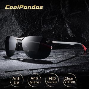 Óculos de sol 2023 Projeto de marca Design upgrade Rimless Photochromic Sunglasses Men polarizou Driving Sun Glasses Antiglare Heren Zonnebril