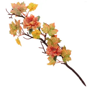 Fiori decorativi artificiali con ramo floreale falsa autunno lascia decorazione decorazione per la casa autunno